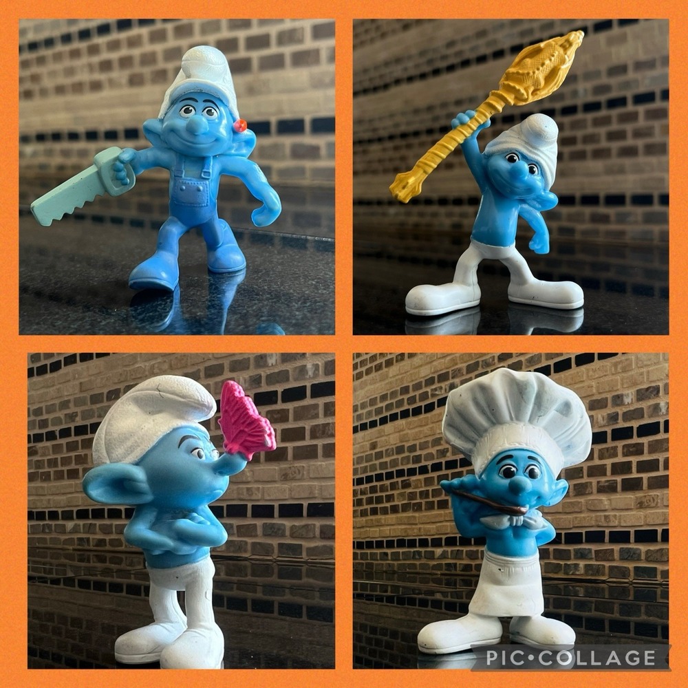 Smurf Figurines‎ Schleich Peyo 2011 Lot of 4 Mini Figs McDonald's Happy Meal Toy